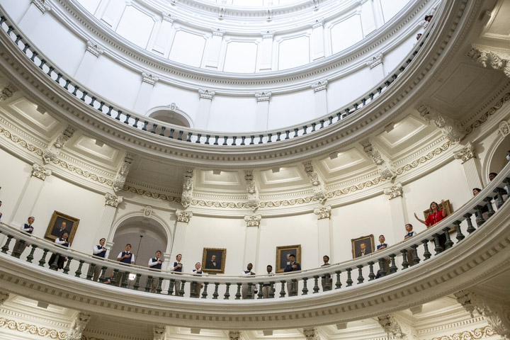 Upward looking view of the Texas Capitol rotunda